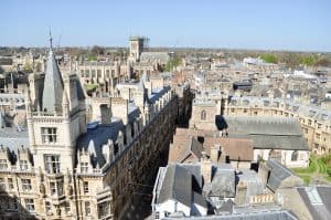 View of Cambridge, England from Great St. Mary's Church