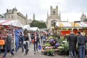 Market Square in Cambridge, England