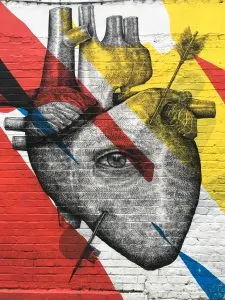 Street art in Brick Lane area of London's East End