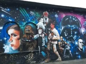 Star Wars Street Art Mural in Brick Lane area of East London
