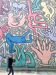 Murale Tuttomondo di Keith Haring in Pisa, Italy near the train station