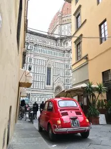 Mini Cooper spotting in Florence, Italy | We were only in Florence for a day, so we focused on the must sees. We stuck to the Ds (the David and the Duomo), the Gs (Giotto's bell tower and gelato) and the Ps (Michelangelo Piazza and pizza).