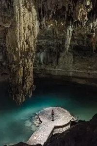 Platform at Cenote Suytun near Valladolid, Mexico