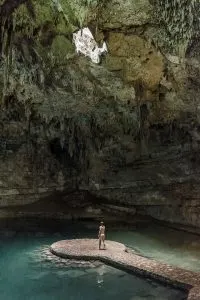 Platform at Cenote Suytun near Valladolid, Mexico