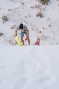 Sand Sledding in White Sands National Monument in New Mexico