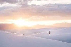 Sunset in White Sands National Monument in New Mexico
