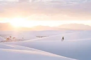 Sunset in White Sands National Monument in New Mexico