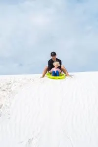 Sand Sledding in White Sands National Monument in New Mexico