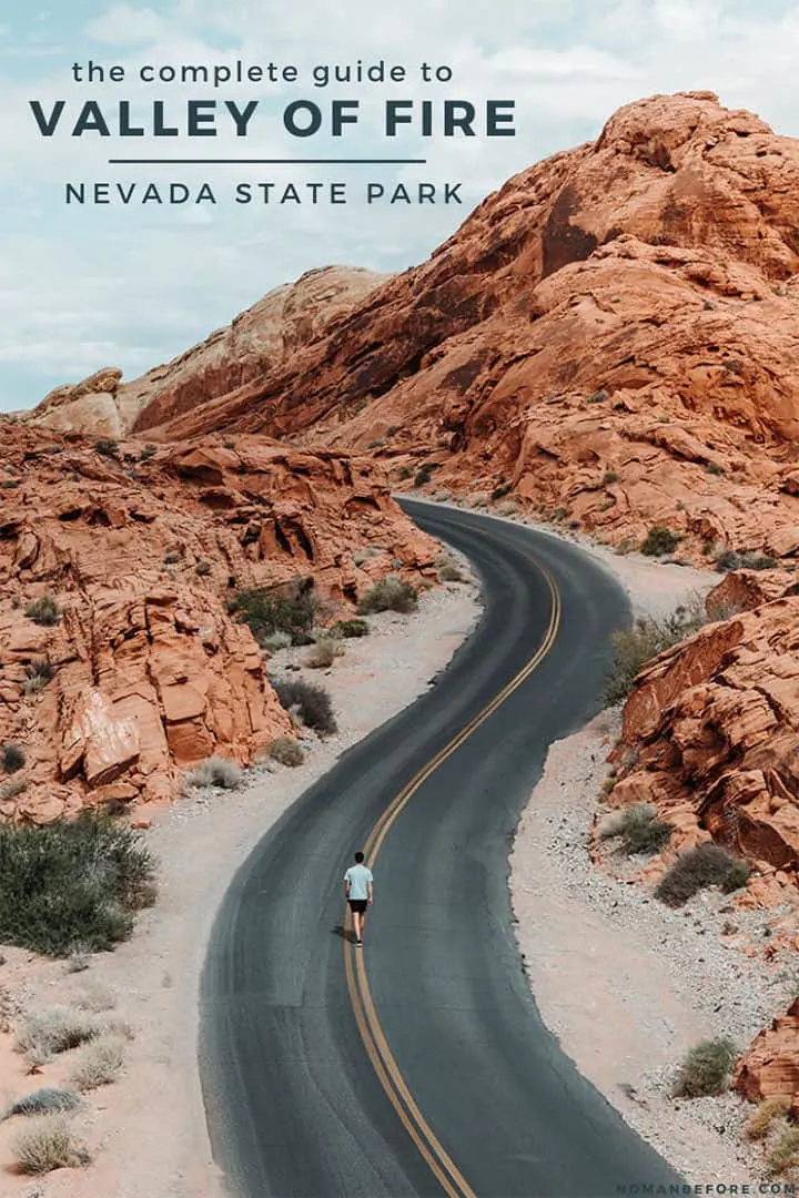 Explore one of the most stunning landscapes in Nevada at Valley of Fire State Park. Just an hour from Las Vegas, you can hike through unique red sandstone formations, explore a pastel pink canyon, and watch the Fire Wave glow at sunset. Check out this guide with all the must-see spots in Valley of Fire State Park. #valleyoffire #statepark #nevada #lasvegas #travel #daytrip #camping #hiking #familytravel