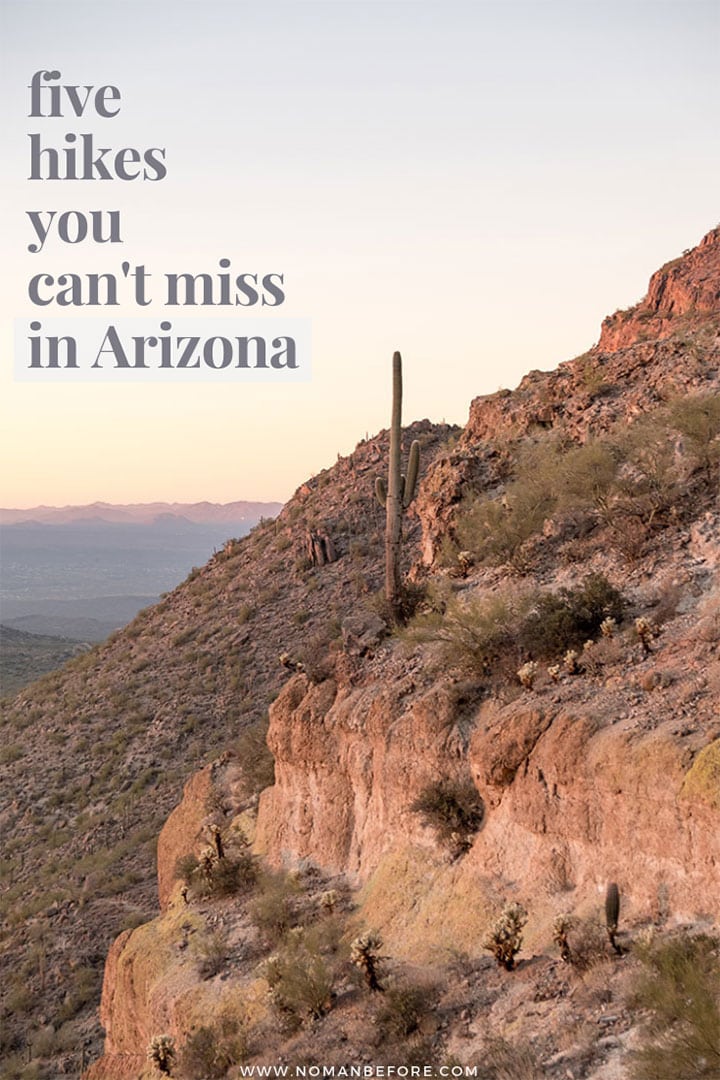 5 Easy Hikes You Can't Miss in Arizona | Looking for great hiking near Mesa, Arizona? Experience the beauty of the Sonoran Desert with these five easy trails. Hike among thousands of saguaro cactus in the Superstition Mountains and Usery Mountain Regional Park about 30 minutes east of Phoenix. | #arizona #phoenix #mesa #hikes #hiking #arizonahiking #travel
