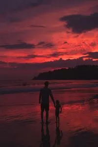 Sunset at Espadilla Beach near Manuel Antonio, Costa Rica