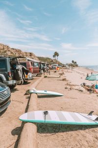Surfboards along San Onofre State Beach