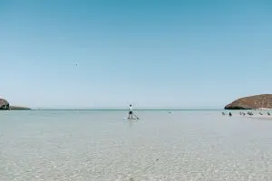 SUP boarding in the bay at Balandra Beach