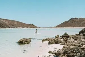 SUP boarding through the Balandra Bay