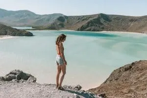 View from the hill above Balandra Beach near La Paz, Mexico