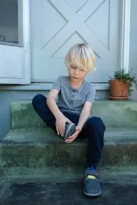 Putting on Merrell Baresteps Barefoot Shoes for Kids