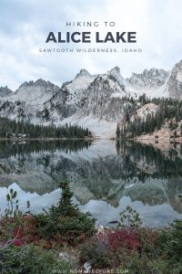 One of the most beautiful (and popular) trails in Idaho's Sawtooth Wilderness is the Tin Cup Hiker Trail that leads to Alice Lake. Find out everything you need to know to hike this 11.2 mile RT trail and go backcountry camping at Alice Lake! #idaho #sawtooths #sawtoothwilderness #alicelake #hiking #backpacking #camping
