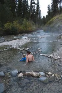 Soaking in Bonneville Hot Springs in Idaho