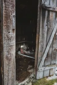 Wooden Hut with bathtub at Bonneville Hot Springs in Idaho