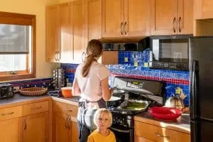 Cooking dinner in our Vacasa Sea Ranch rental