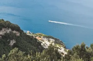 the views of the coastline on the Path of the Gods in Amalfi Coast, Italy