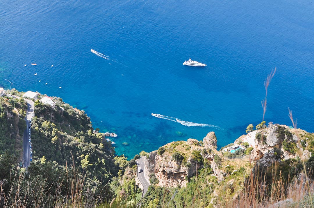 Unbelievably blue water int he Amalfi Coast, Italy