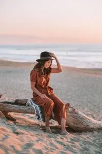 Toad&Co jumpsuit using sustainable materials like hemp
