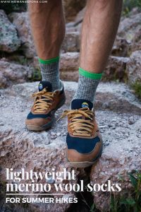 Lightweight Merino Wool socks for summer hiking