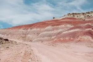 Colorful purple and red Bentonite Hills