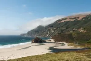 Sandy beach in Big Sur, California