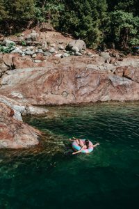 Floating in the Emerald Pool at the Yuba River