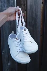 Muki Shoes white leather barefoot shoes
