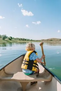 Canoeing in Lewis and Clark State Park in North Dakota