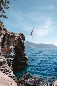 Cliff Jumping at Crater Lake, Oregon