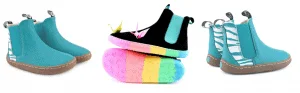 Paper Krane Chelsea Barefoot Boots for Kids with fun colors